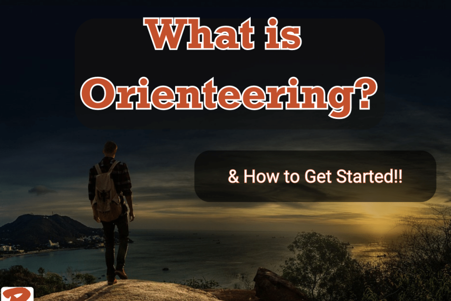 "What is Orienteering", beginners guide, featured image, man hiking at dusk.