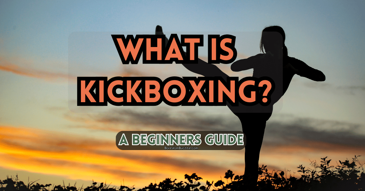 A beginner's guide to Kickboxing, "what is kickboxing, beginners guide", shadowy figure practicing martial arts kick, dusk.